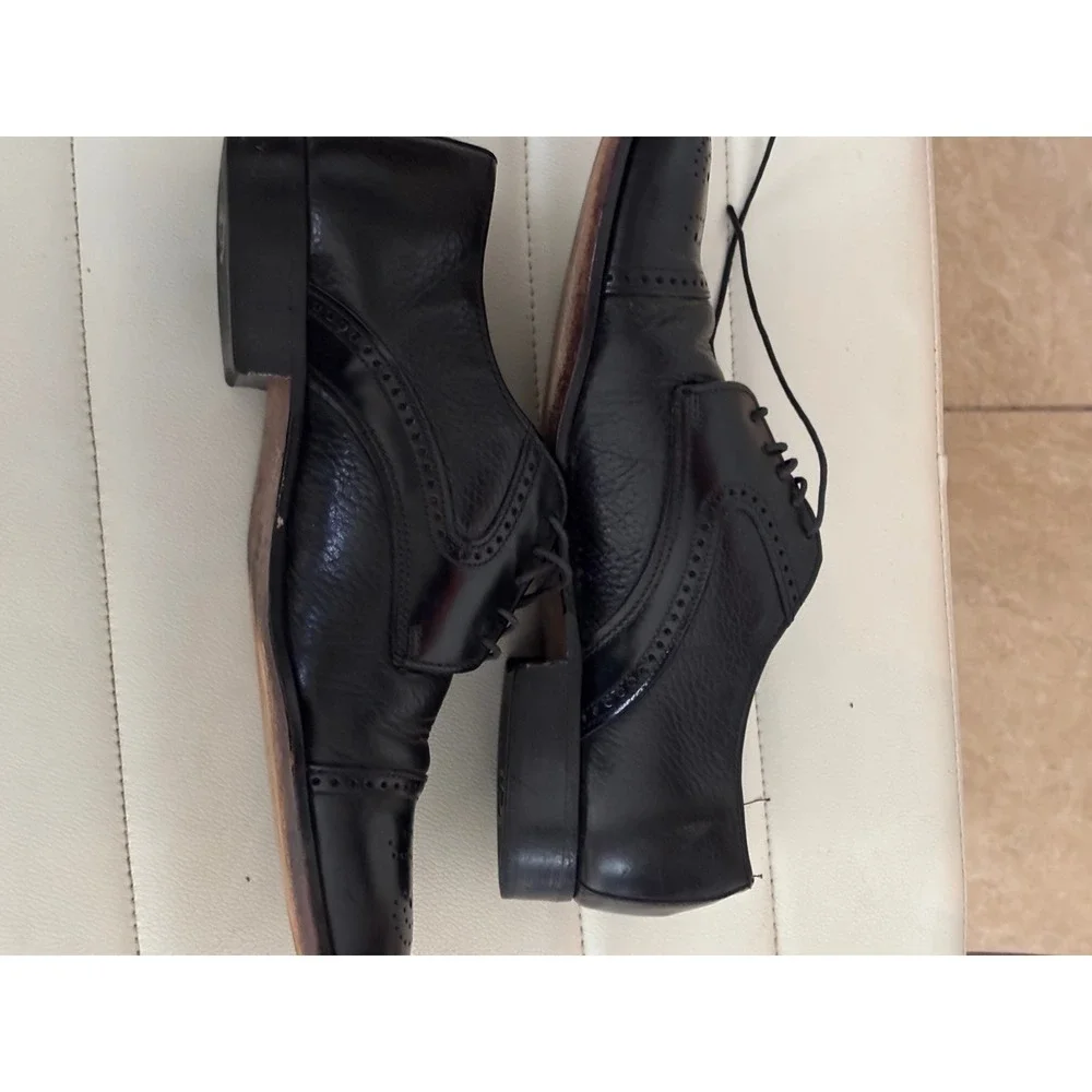 Dexter Cap Toe Oxford Dress Shoes Black‎ Leather Men Size 9 M Wingtip Brogue